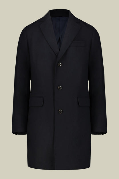 Men's single-breasted coat in regular fit velour fabric