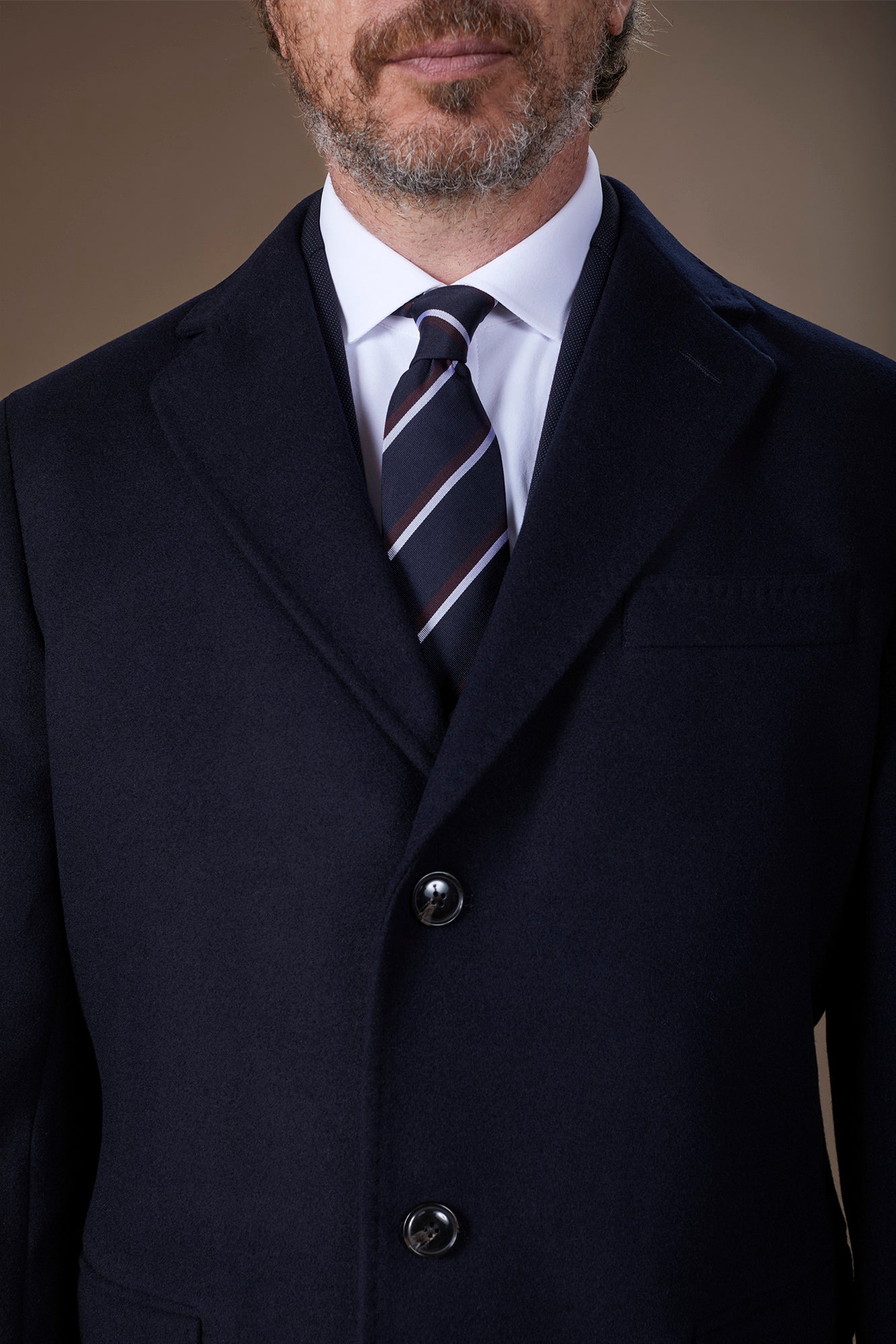 Men's single-breasted coat in regular fit velour fabric