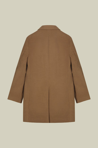 Men's single-breasted coat in regular fit velour fabric