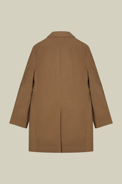 Men's single-breasted coat in regular fit velour fabric