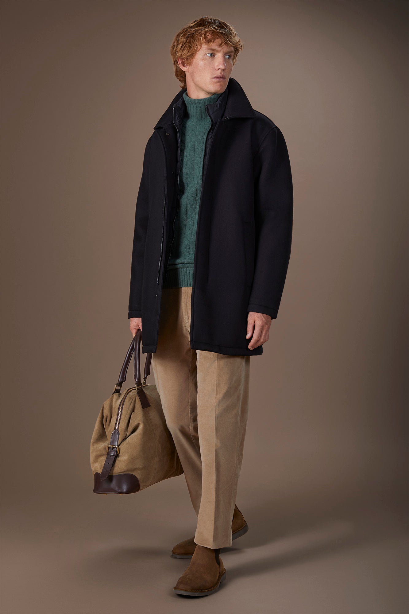 Men's regular fit padded coat with a detachable gilet