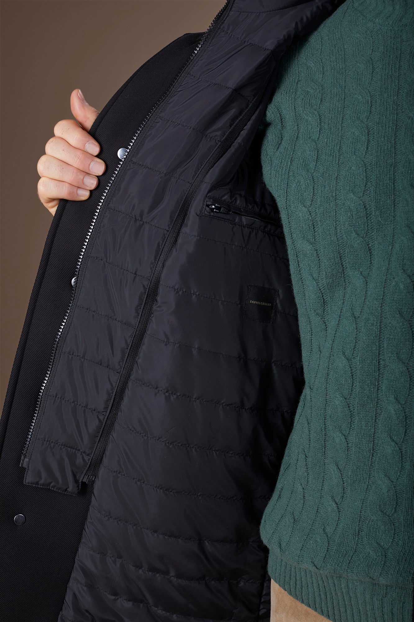 Men's regular fit padded coat with a detachable gilet
