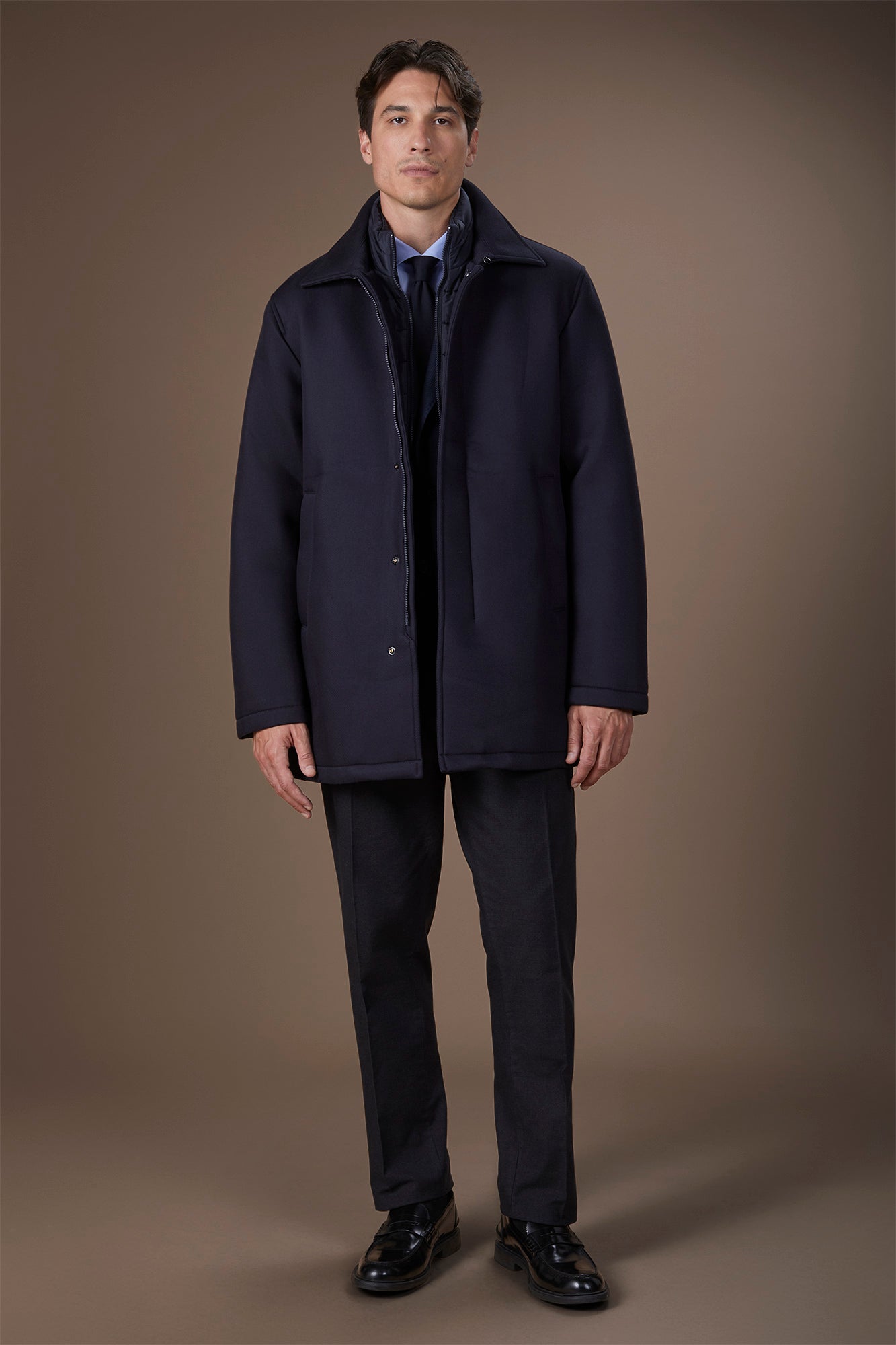 Men's regular fit padded coat with a detachable gilet