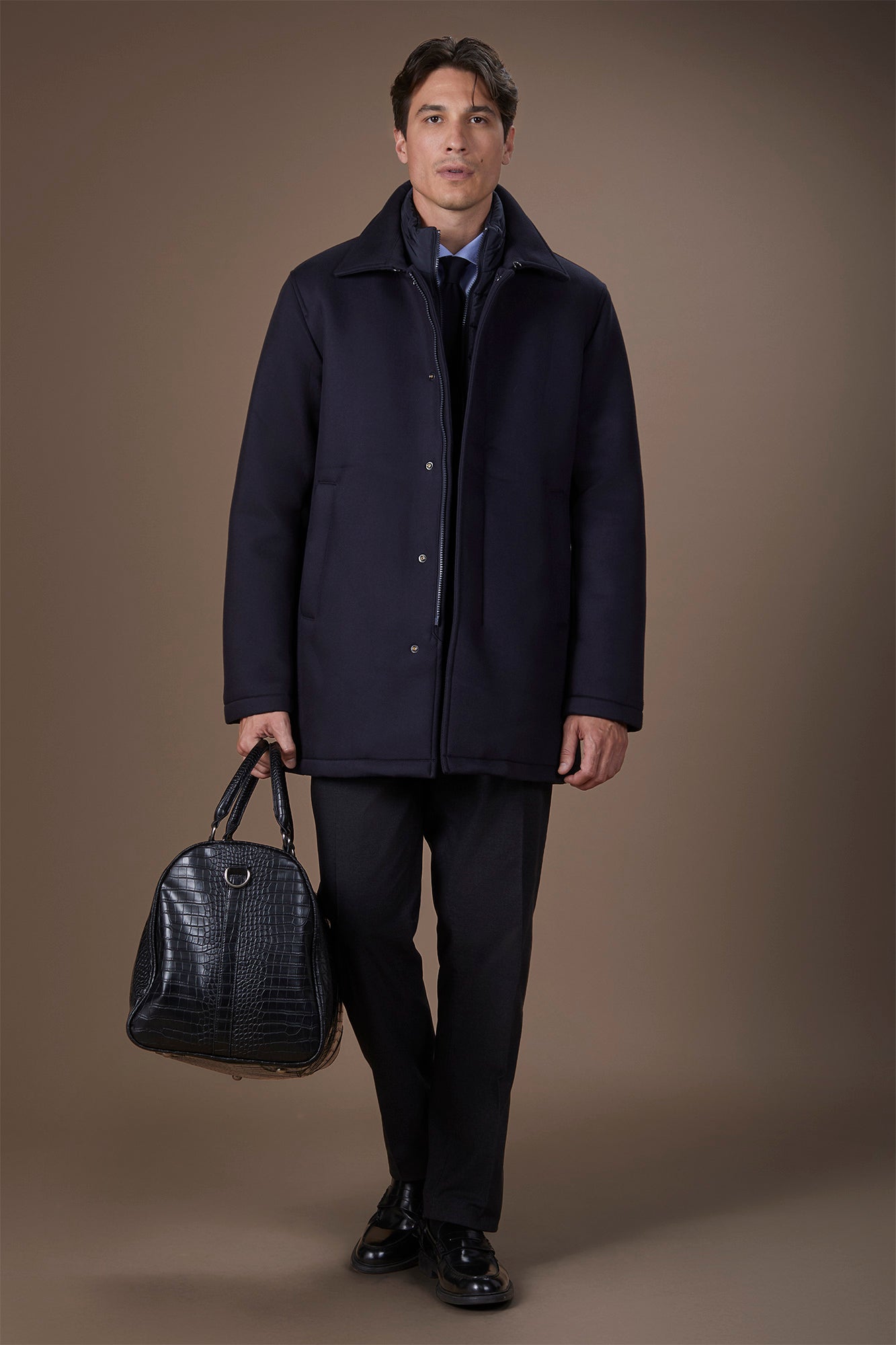 Men's regular fit padded coat with a detachable gilet