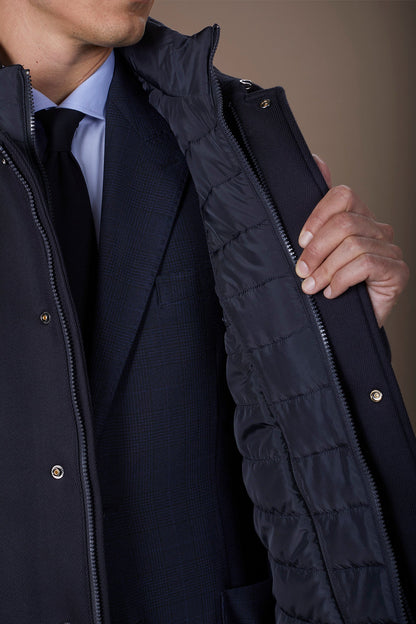 Men's regular fit padded coat with a detachable gilet