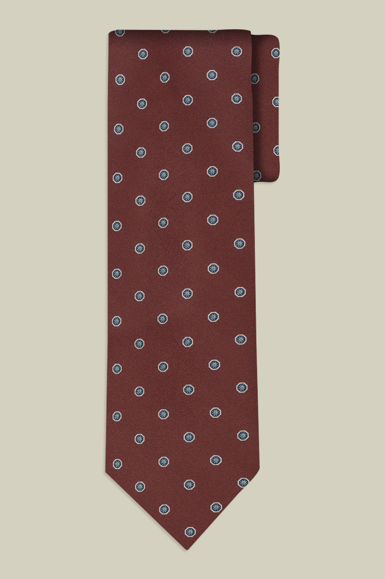 Men's tie with geometric light blue polka dots