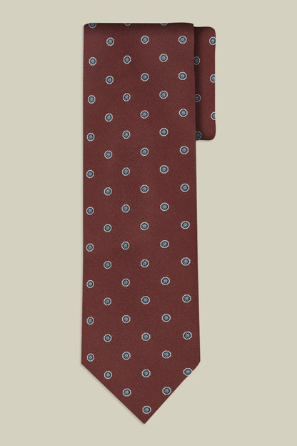 Men's tie with geometric light blue polka dots