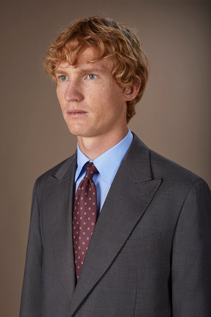 Men's tie with geometric light blue polka dots