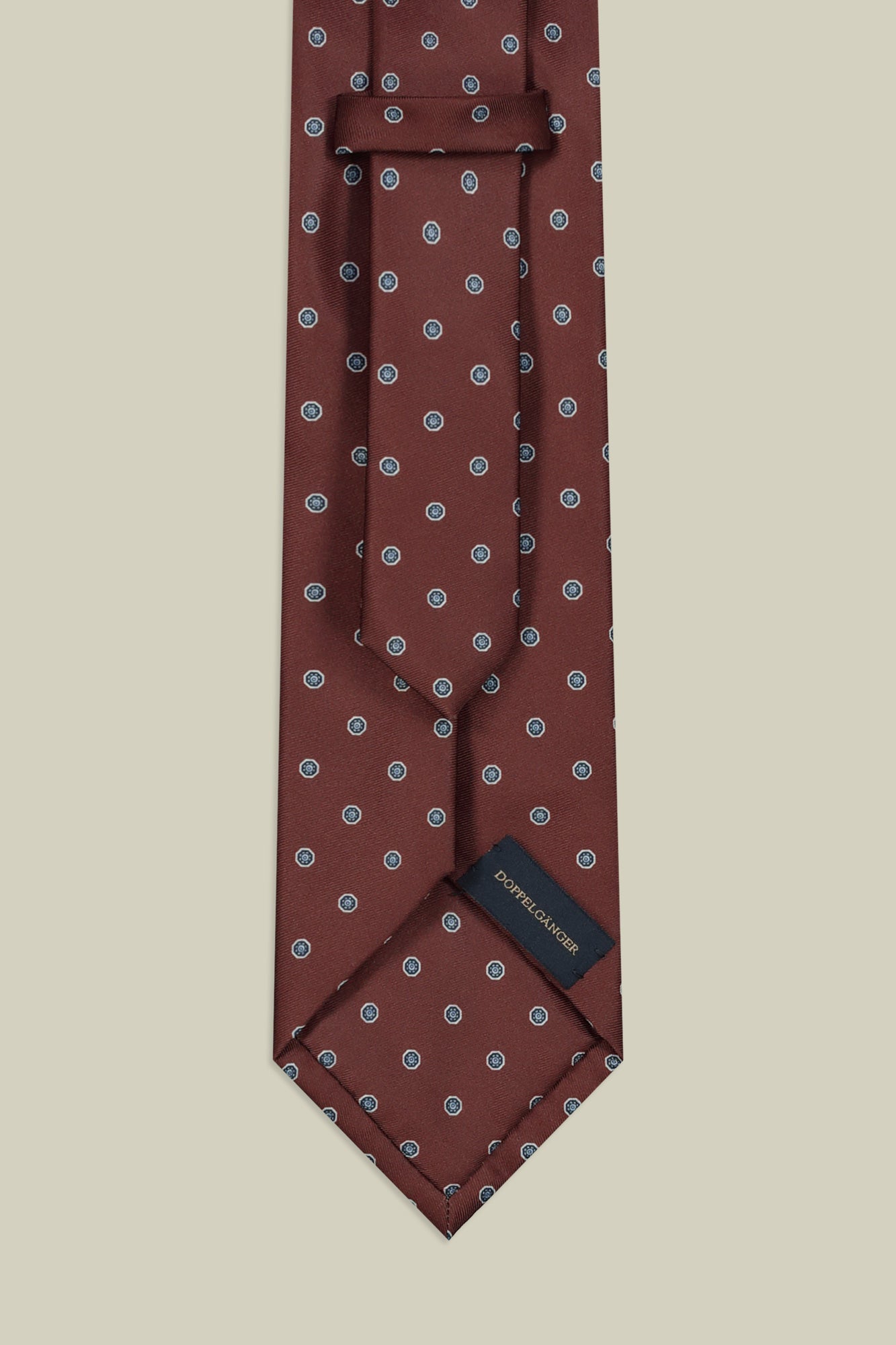 Men's tie with geometric light blue polka dots