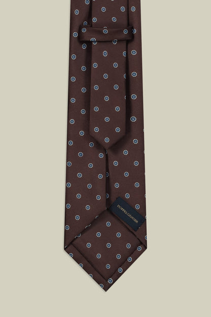 Men's tie with geometric light blue polka dots