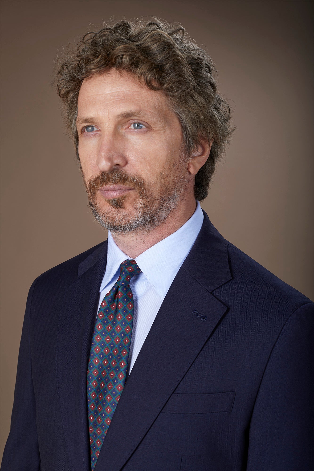 Two-tone men's tie with macro geometric pattern