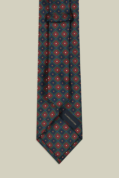 Two-tone men's tie with macro geometric pattern