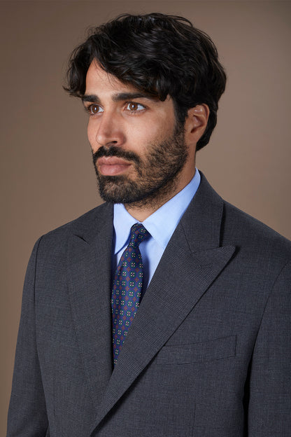 Men's tie with micro geometric pattern