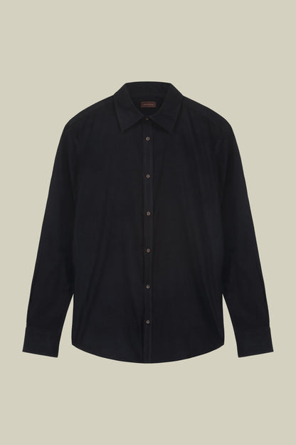 Men's casual shirt in 100% cotton 1000 Stripe velvet fabric plain colour