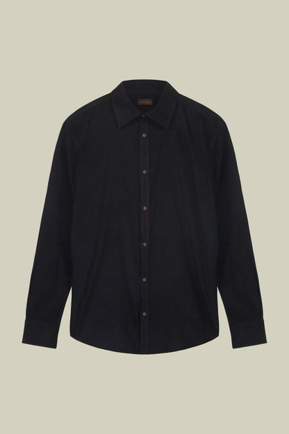 Men's casual shirt in 100% cotton 1000 Stripe velvet fabric plain colour