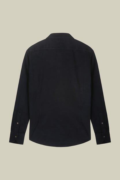 Men's casual shirt in 100% cotton 1000 Stripe velvet fabric plain colour