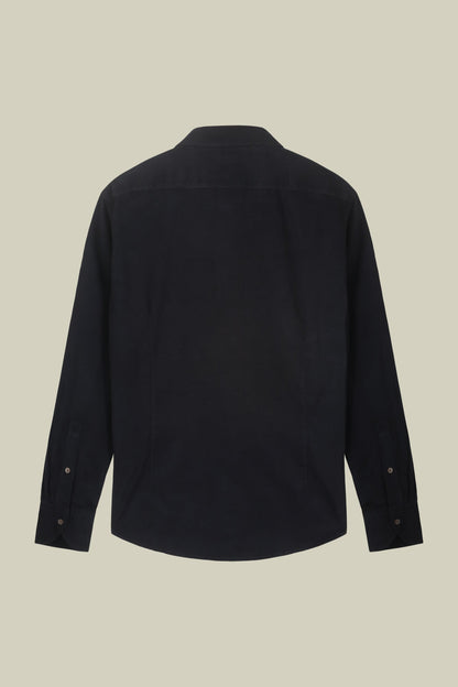 Men's casual shirt in 100% cotton 1000 Stripe velvet fabric plain colour