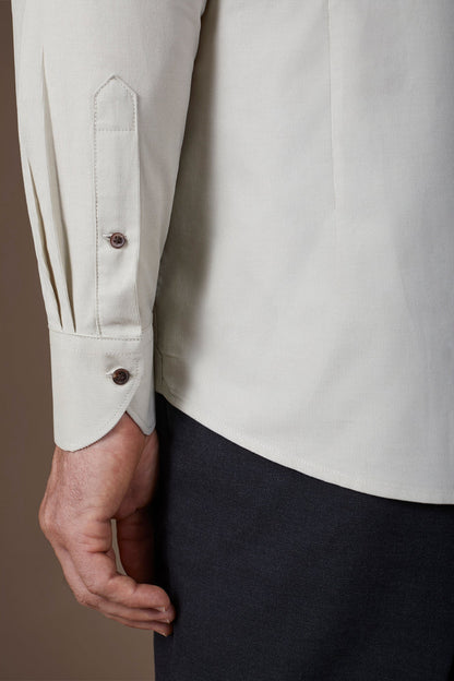 Men's casual shirt in 100% cotton 1000 Stripe velvet fabric plain colour