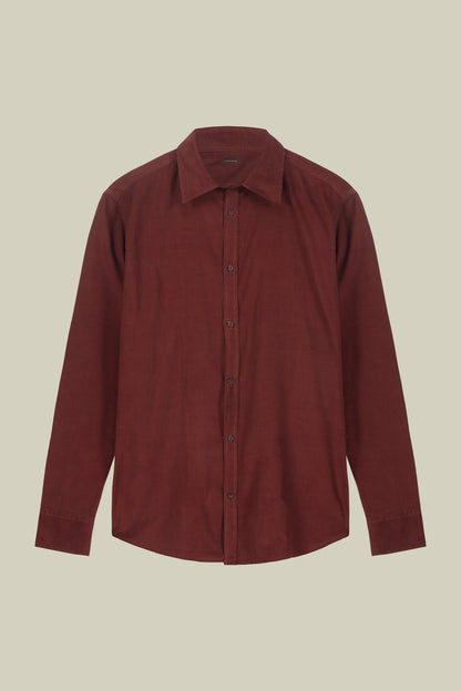 Men's casual shirt in 100% cotton 1000 Stripe velvet fabric plain colour