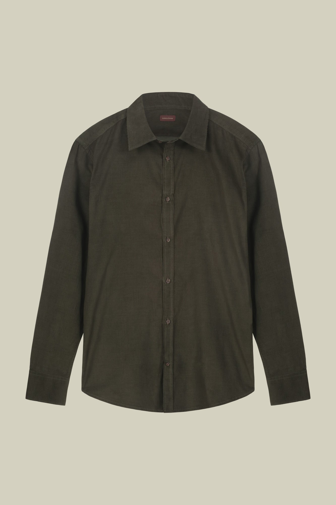 Men's casual shirt in 100% cotton 1000 Stripe velvet fabric plain colour