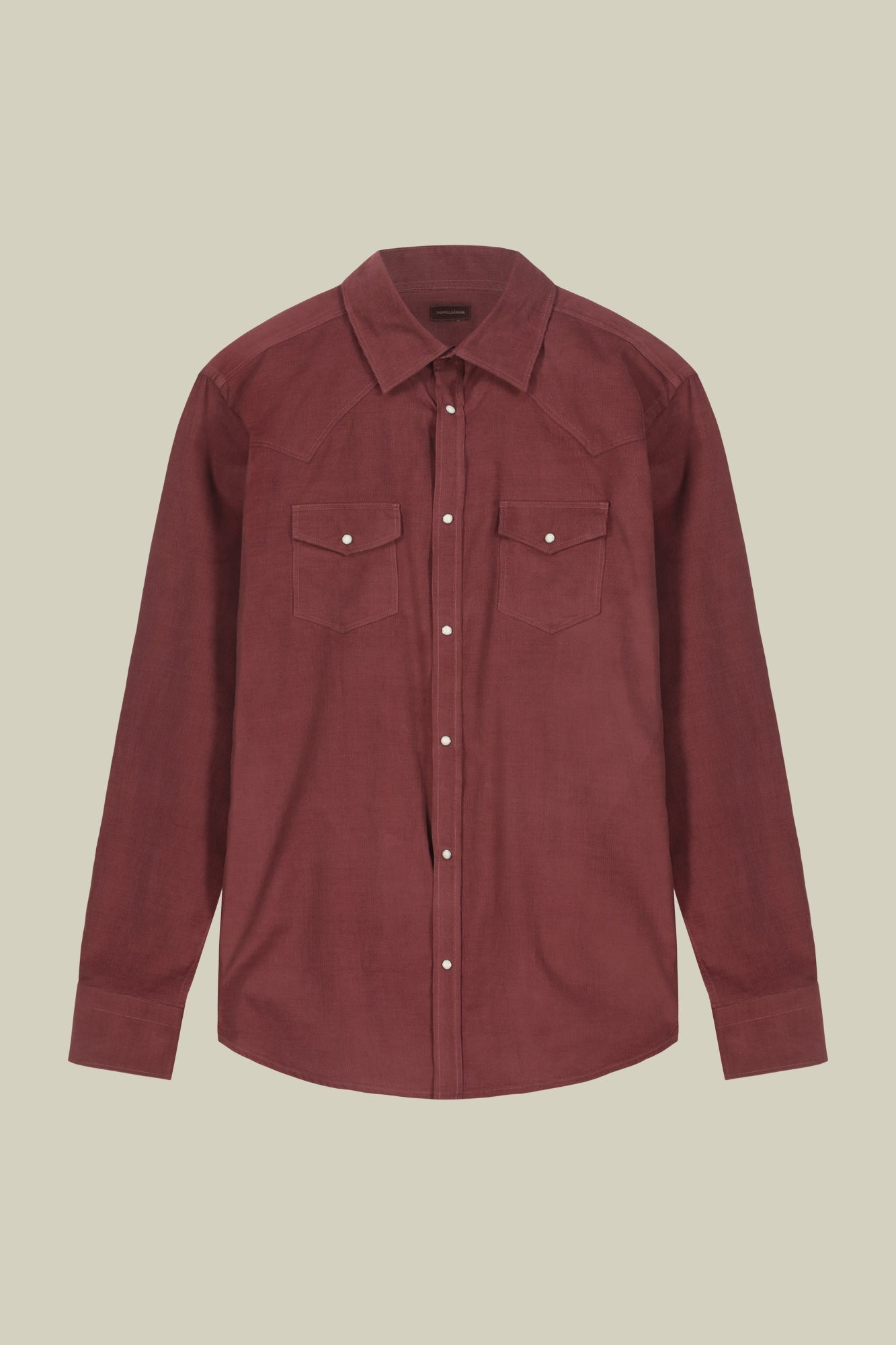 Men's casual shirt with classic collar 100% cotton 1000 striped velvet fabric plain colour