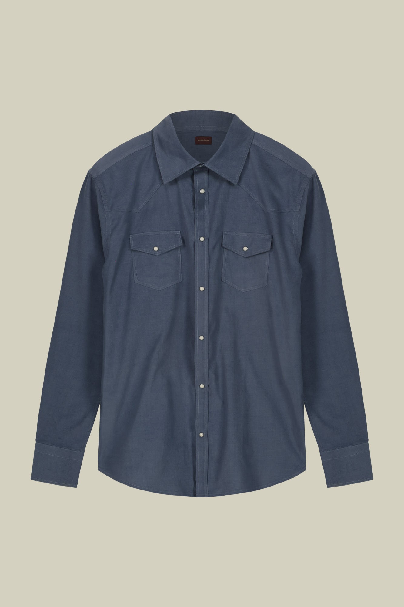 Men's casual shirt with classic collar 100% cotton 1000 striped velvet fabric plain colour