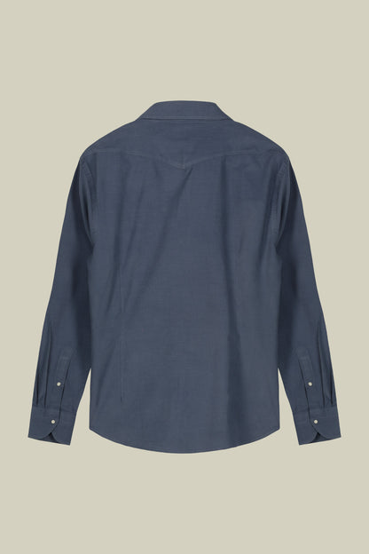 Men's casual shirt with classic collar 100% cotton 1000 striped velvet fabric plain colour