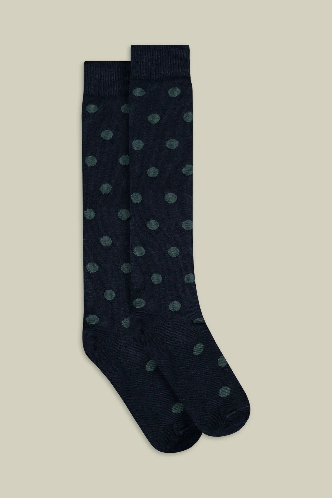 Men's plain knit socks with polka dot pattern