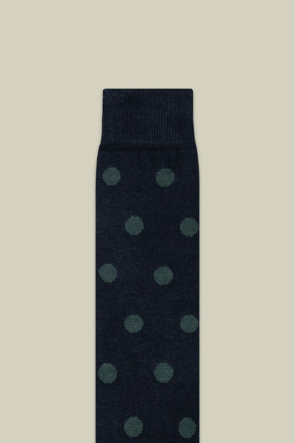 Men's plain knit socks with polka dot pattern