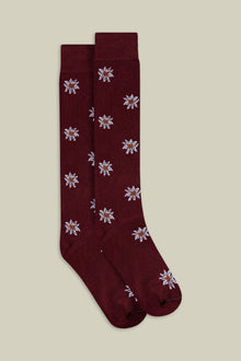 Men's Christmas socks in plain knit with mistletoe pattern