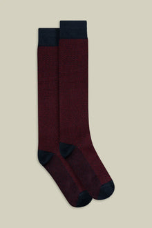 Men's plain knit socks with herringbone pattern