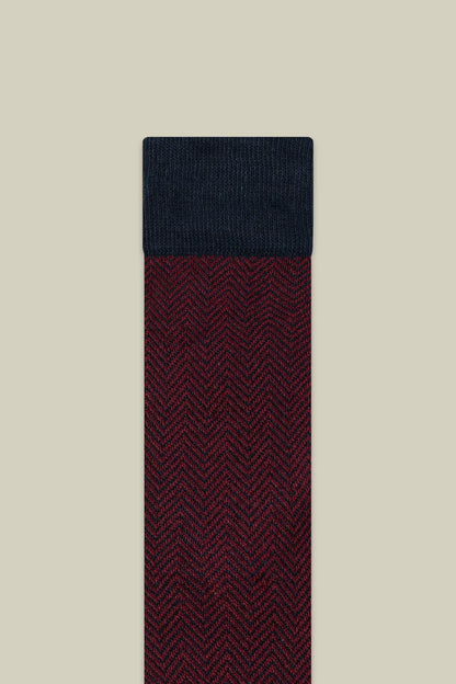 Men's plain knit socks with herringbone pattern