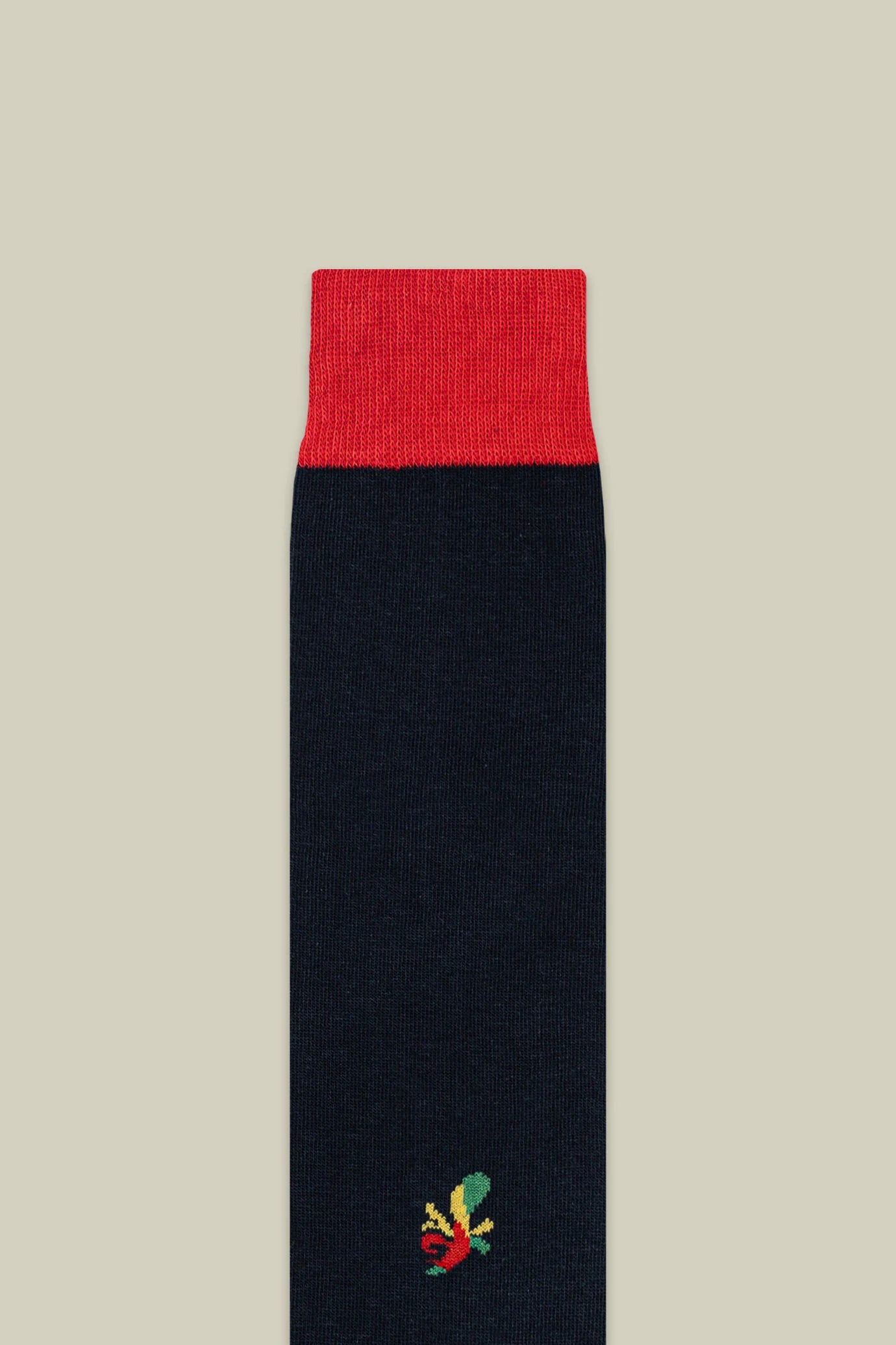 Men's Christmas socks in plain knit with ace of clubs motif