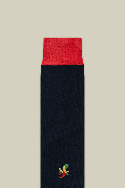 Men's Christmas socks in plain knit with ace of clubs motif