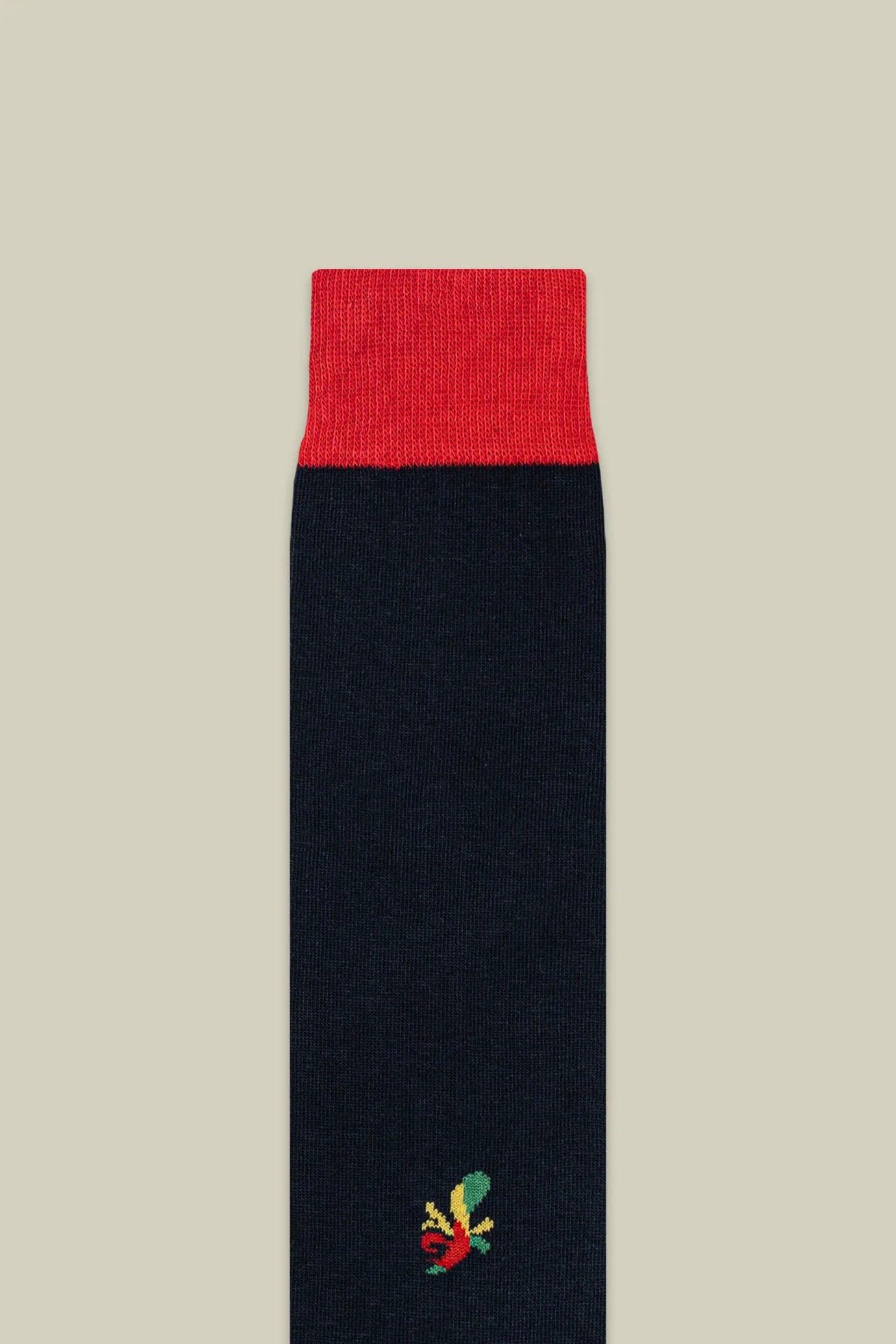 Men's Christmas socks in plain knit with ace of clubs motif
