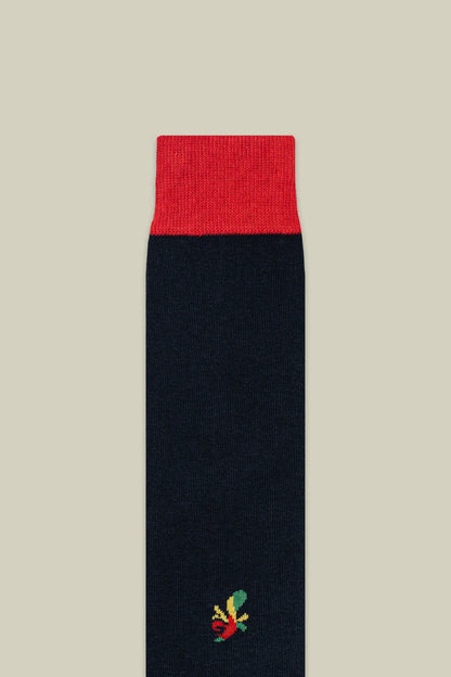 Men's Christmas socks in plain knit with ace of clubs motif