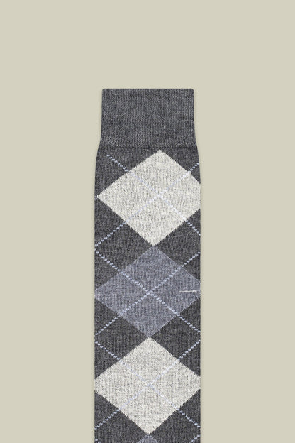 Men's plain knit socks with diamond pattern