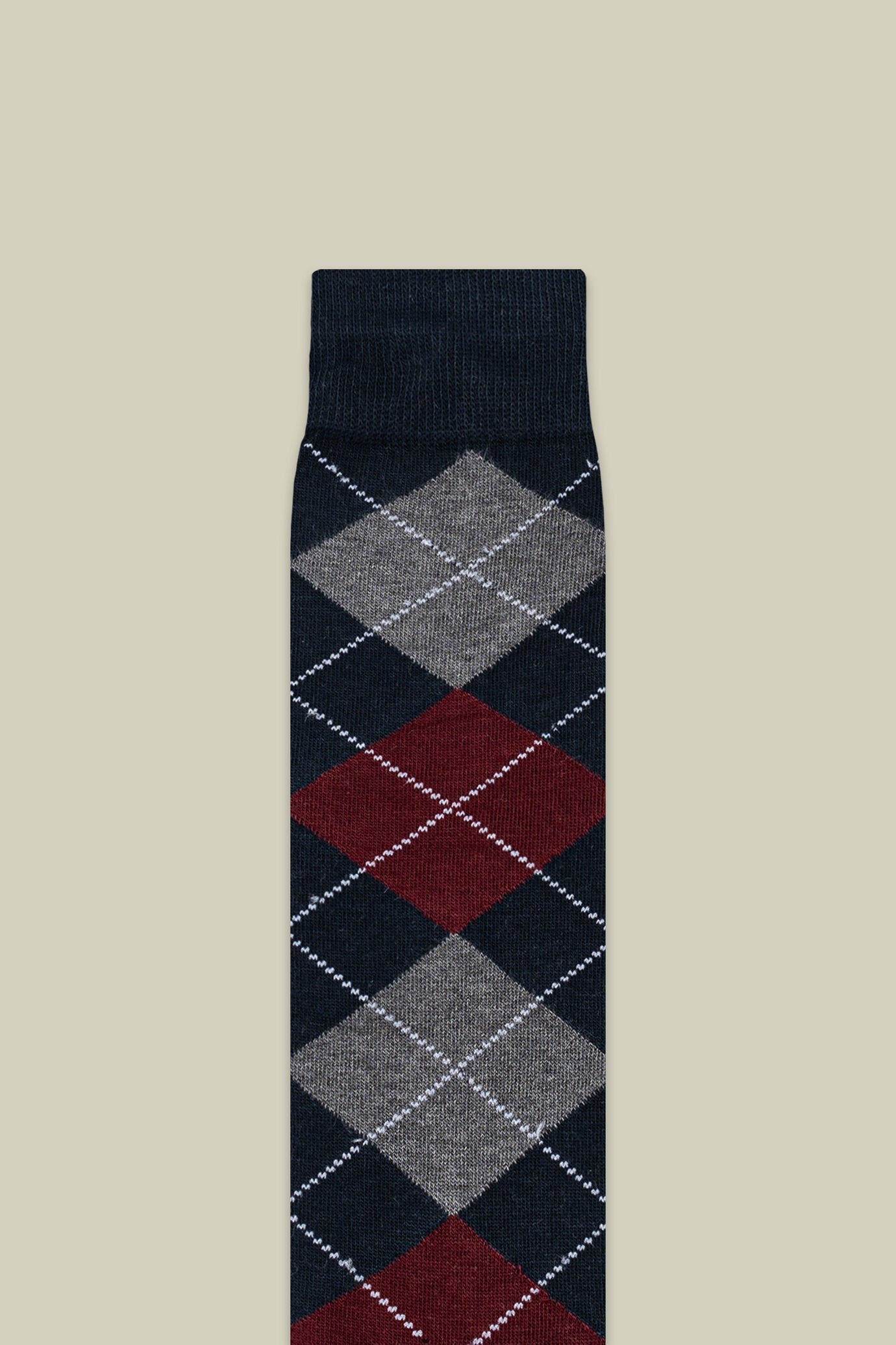 Men's plain knit socks with diamond pattern