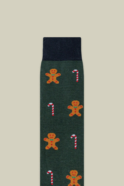 Men's Christmas socks with smooth knit and candy motif