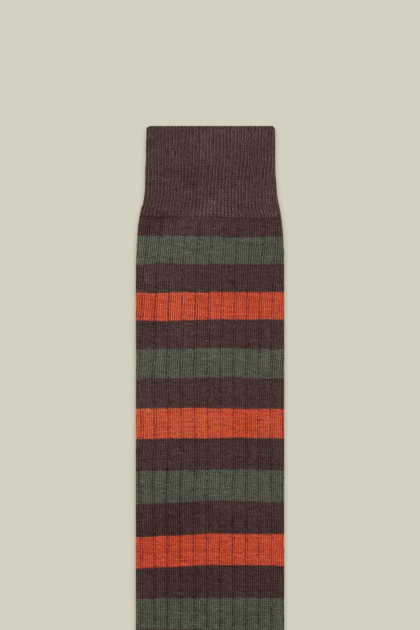 Men's plain knit socks with horizontal stripes