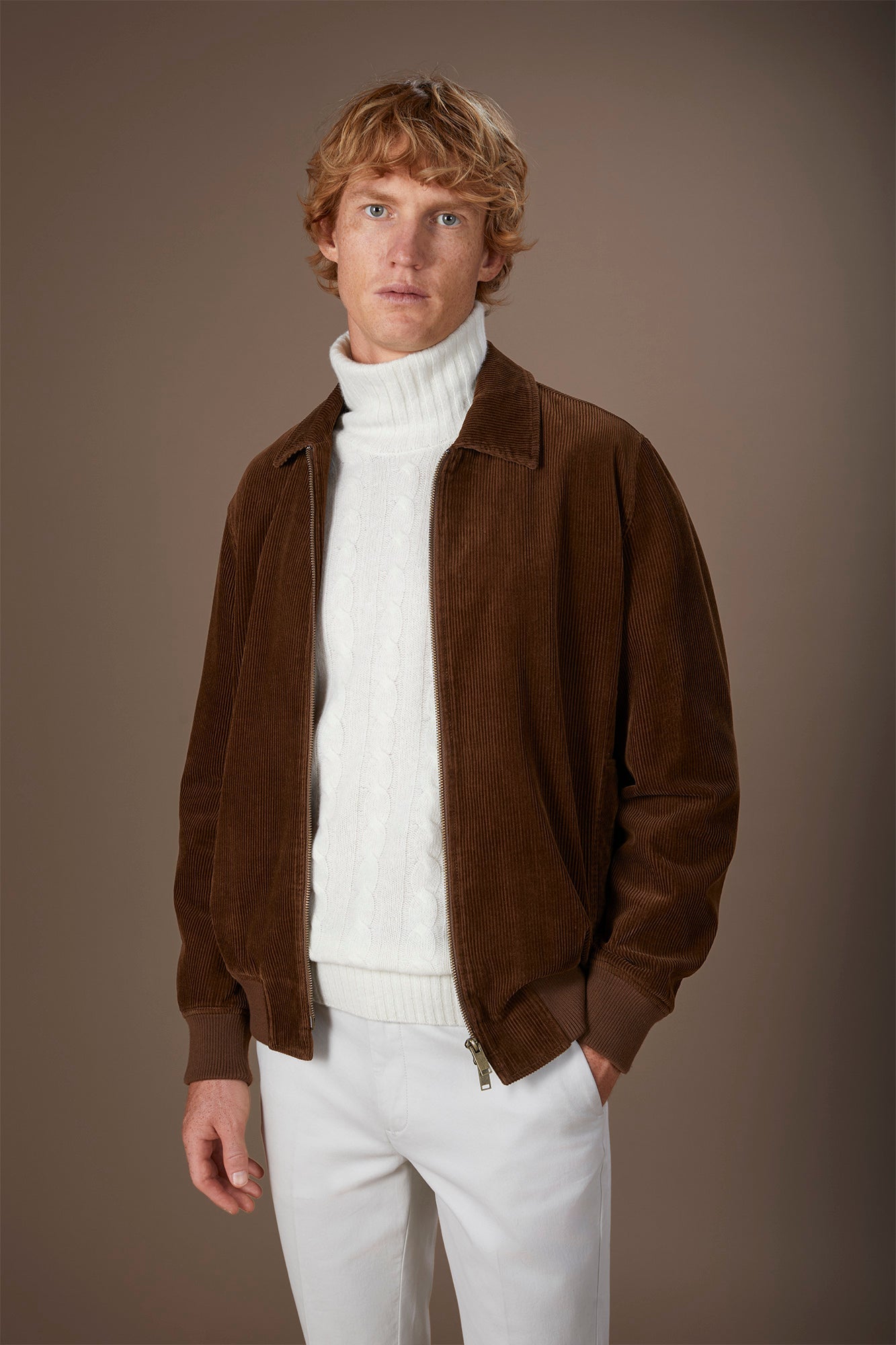 Men's wide corduroy jacket comfort fit