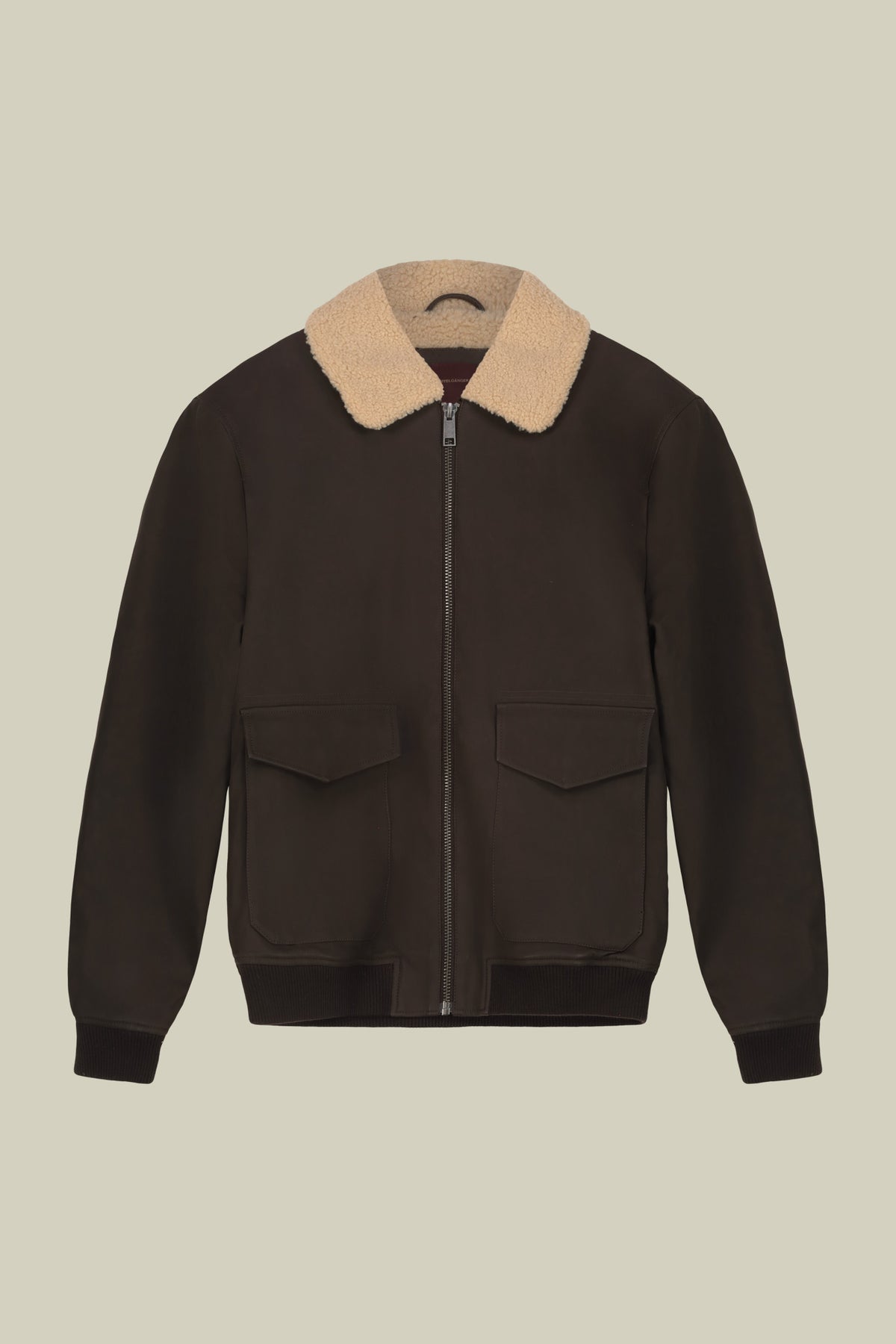 Men's padded faux leather jacket regular fit