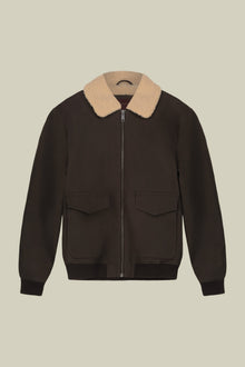 Men's padded faux leather jacket regular fit