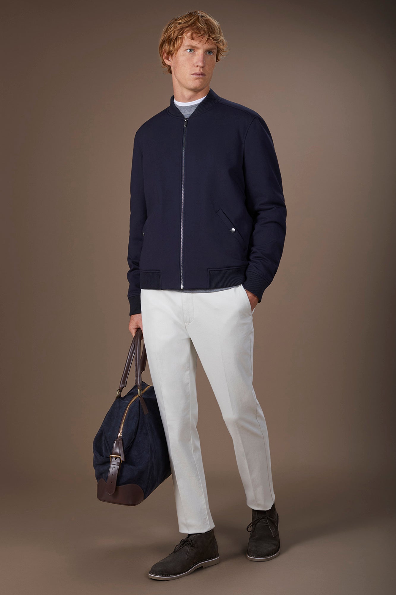 Men's bomber jacket in jersey comfort fit