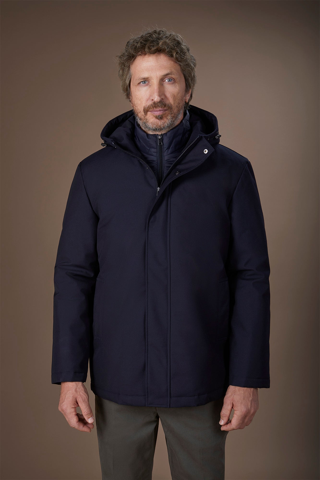 Men's padded jacket in technical fabric regular fit