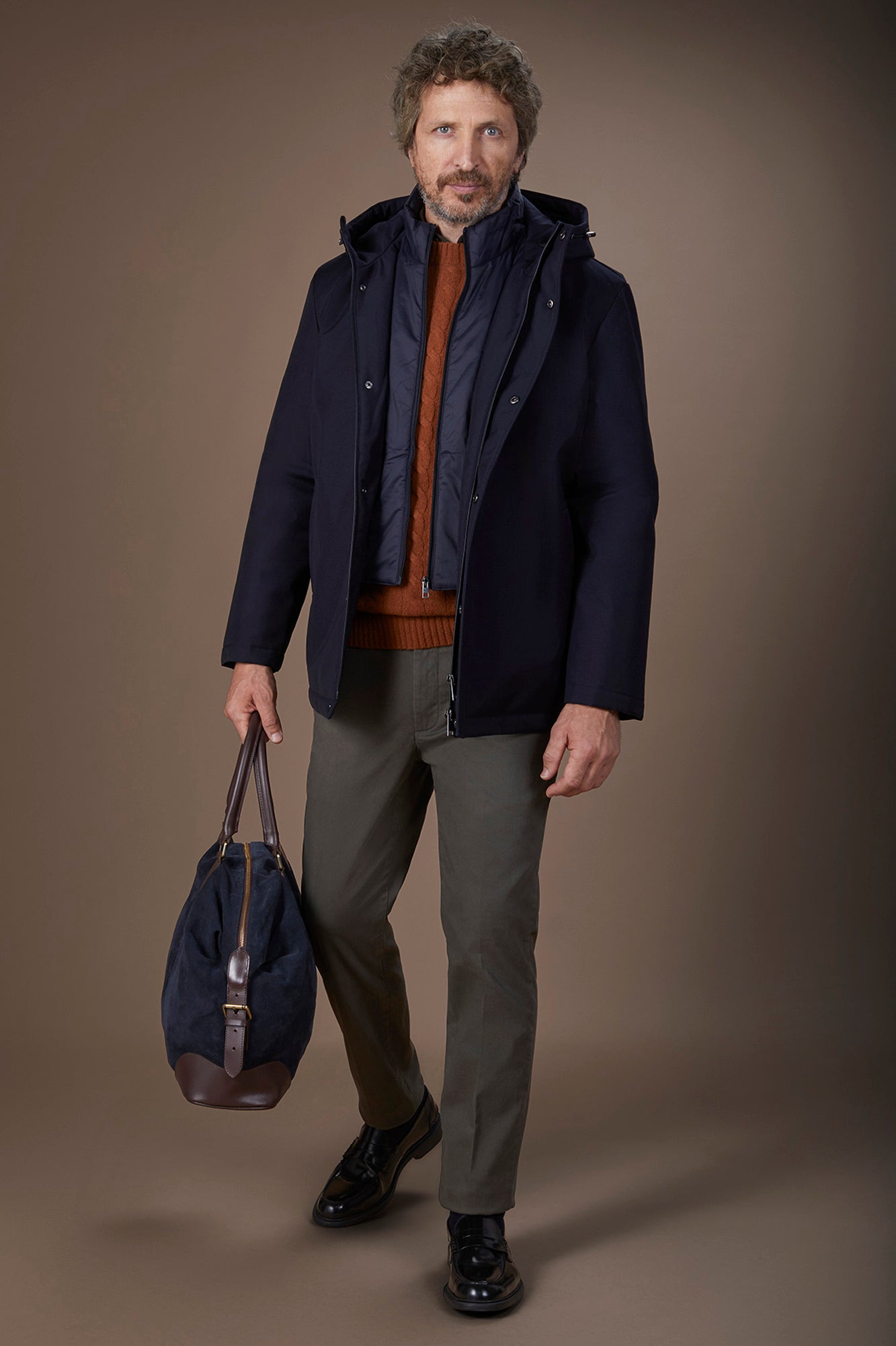 Men's padded jacket in technical fabric regular fit