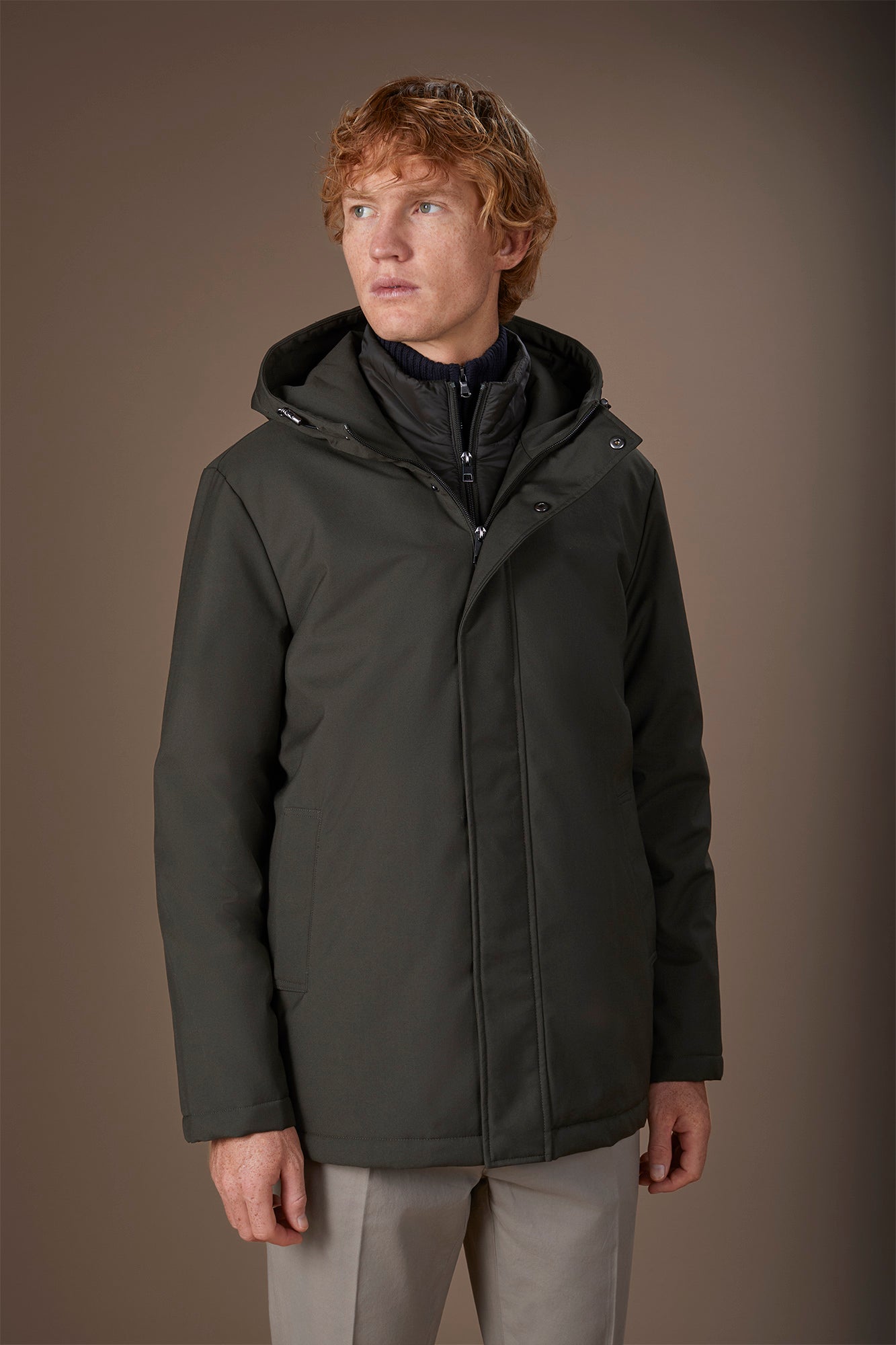 Men's padded jacket in technical fabric regular fit