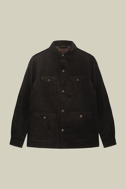 Men's lightly padded regular fit jacket in textured velvet