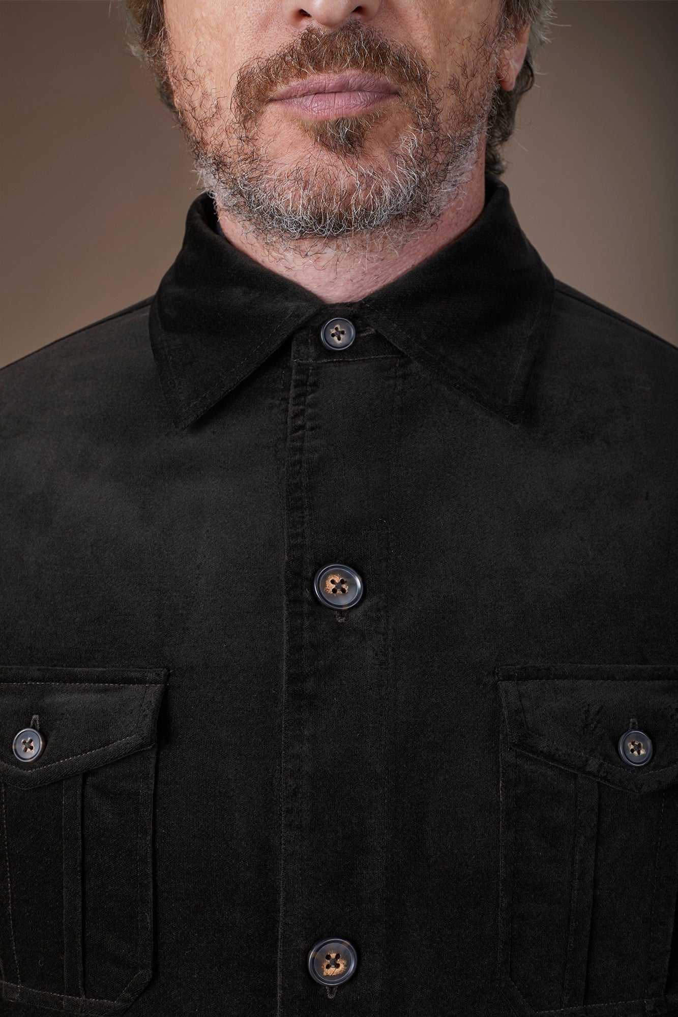 Men's lightly padded regular fit jacket in textured velvet