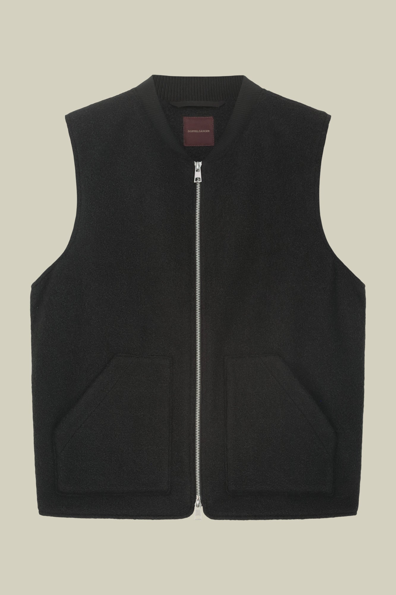 Sleeveless lightly padded men's jacket in boiled wool fabric regular fit
